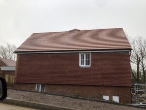 A new pitched roof with tiles installed on a residential property in Gosport.