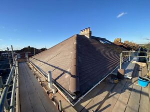 A new tiled pitched roof installed on a residential property in Gosport.
