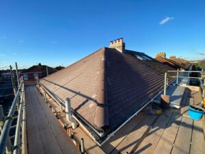 A new tiled pitched roof installed on a residential property in Gosport.